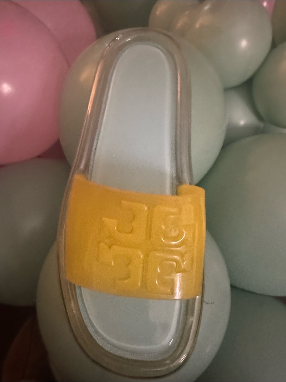 Tory Burch Bubble Jelly Slide Sandals with Embossed Logo